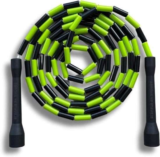 Saltelliere con Perle e Corda Poliesterica - 3m Regolabile - Per Cardio e Trucchi di Stile Libero - Adatto a Tutti i Livelli e per l'Uso Indoor/Outdoor.