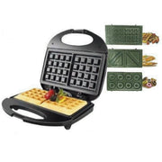 Trade Shop - Piastra Per Waffle Colazione 900w Riscaldamento Rapido Con Piastre Intercambiabili Q-hb22 -