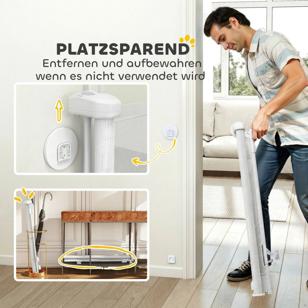 Cancello di sicurezza estendibile per scale e porte 0-140 cm ¨C Zephmum ¨C Bianco