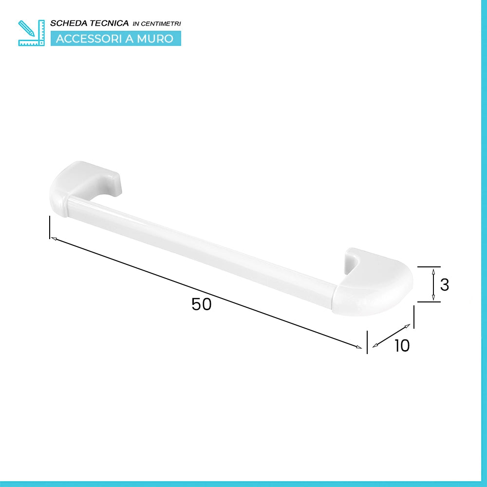 Set accessori a muro 7 pezzi in ABS bianco con doppio fissaggio  Gioia