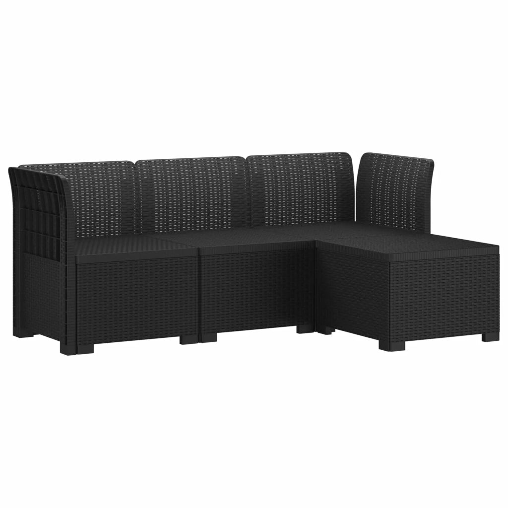 Divano da giardino 4 posti aspetto rattan PP Antracite 3443922