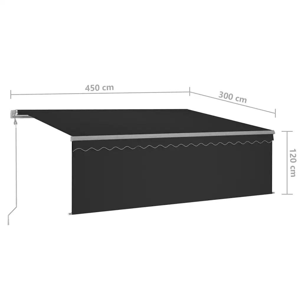 Tenda Automatica Parasole LED Sensore Vento 4,5x3 m Antracite 3069454