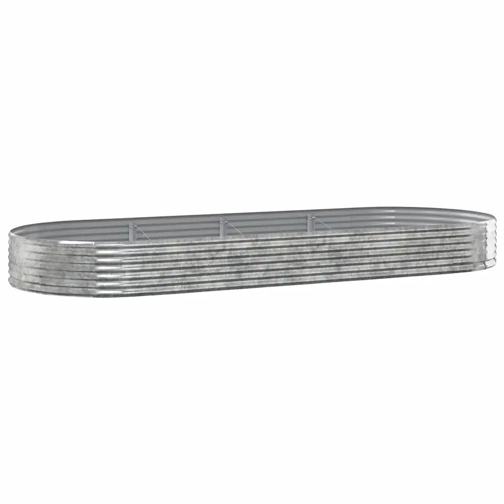Vaso Giardino Acciaio Verniciato a Polvere 373x140x36cm Argento