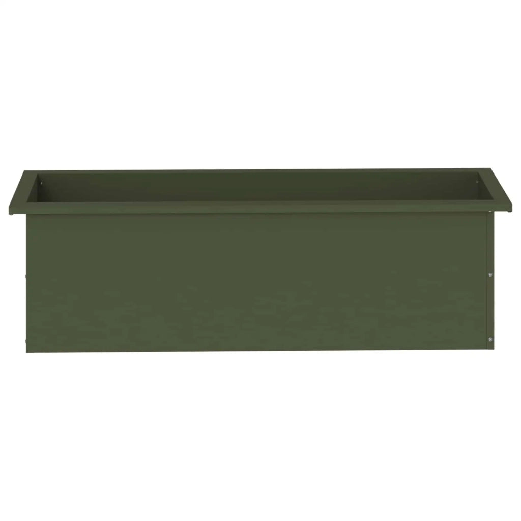 Fioriera da giardino con LED Verde Oliva 30 x 100 x 30 cm 8008118