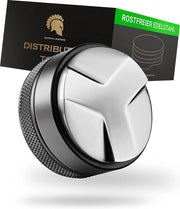Distributore in acciaio inossidabile, regolabile in altezza, livellatore per farine in contenitore per setaccio, distributore espresso 53 mm per risultati ottimali (53 mm Ø)
