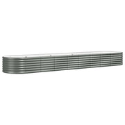 Fioriere | Cassetta per fiori | Letto Giardino Acciaio Zincato 368x80x36 cm Grigio