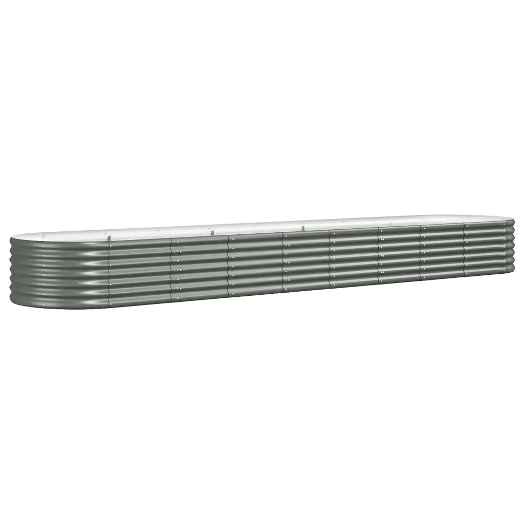 Fioriere | Cassetta per fiori | Letto Giardino Acciaio Zincato 368x80x36 cm Grigio