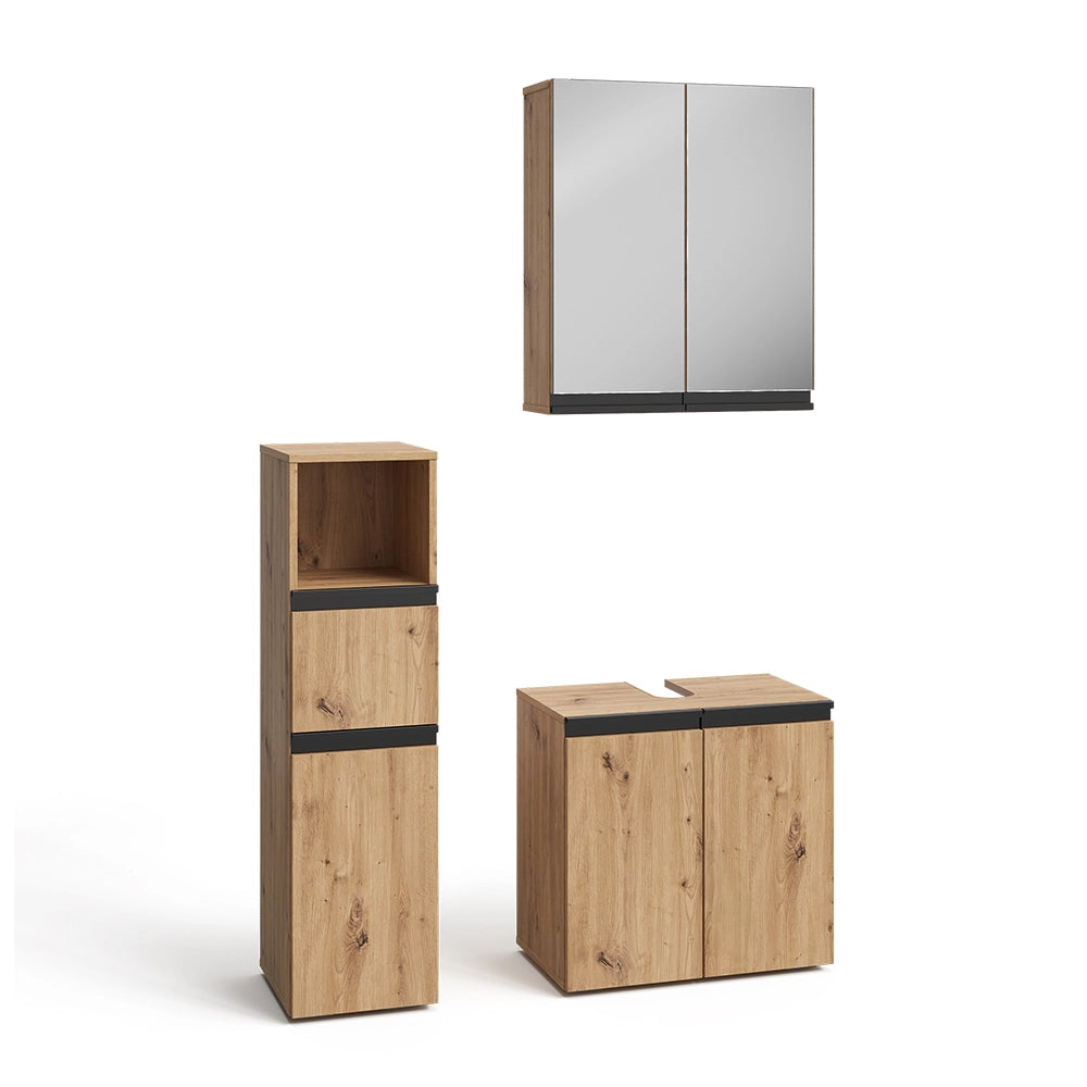 Vicco Set di mobili da bagno Artigiano 3 pezzi, con cabinet midi