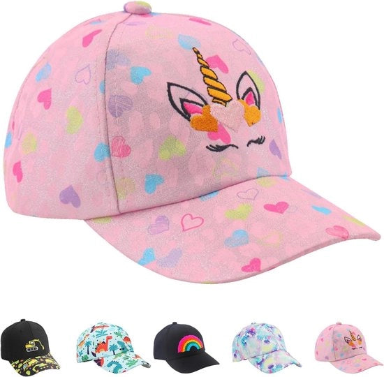 Baseballpete per bambini adattabile - Nero/Rosso - Protezione solare - Stile snapback sportivo
