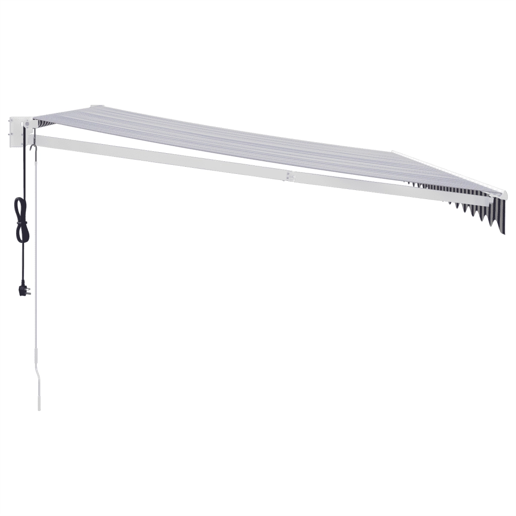 Tenda Sole Automatica Retrattile Blu e Bianca 4,5x3 m