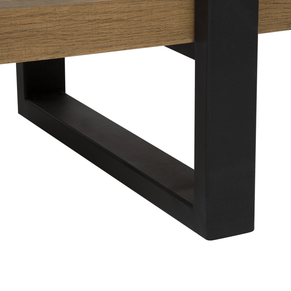 Libreria a 3 livelli in legno scuro con struttura in metallo Nero Ripiani aperti contenitore Minimalista unità autoportante