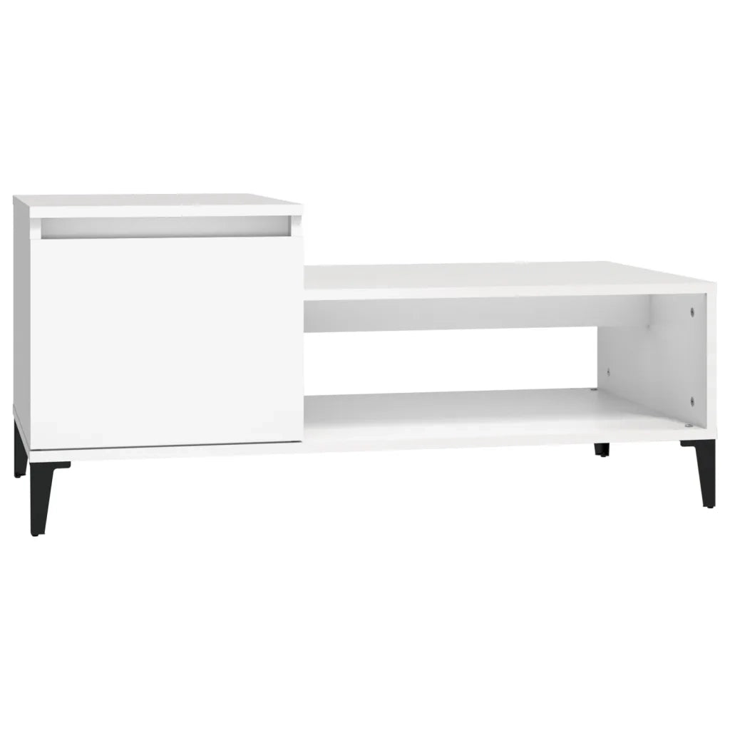 Tavolino da Salotto Bianco 100x50x45 cm in Legno Multistrato 821132