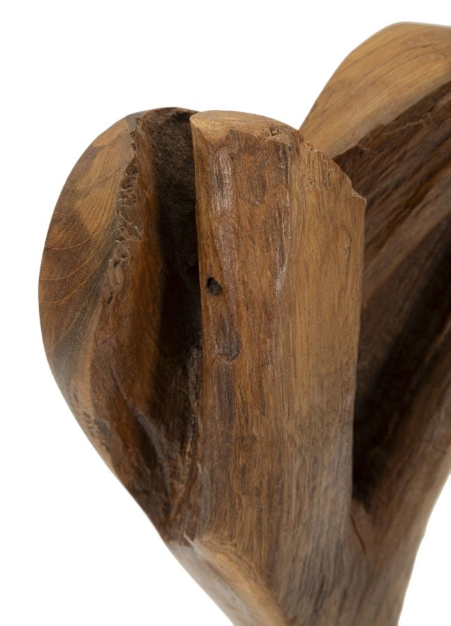 Scultura Cuore 15x10x35 cm in Teak Riciclato