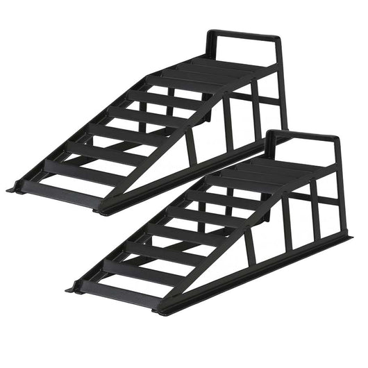Auffahrrampe 2er Set bis 2 t je Paar, 940 x 310 x 270 mm, Auffahrschiene für Fahrzeuge, Verladerampen aus Stahl