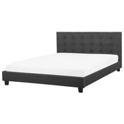 Letto ad acqua in poliestere grigio scuro 180 x 200 cm testiera imbottita camera da letto stile moderno