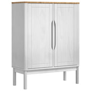 Credenza | Madia | Buffet da pranzo | Armadio da pranzo FLORO Bianco 70 x 30 x 70,5 cm Legno di Pino Massello
