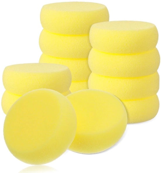 Pensieri per pittura 12 pezzi - Spongi gialle arrotondate - Spongi sintetiche - Assorbenti - Per hobby e artigianato - 7,5 x 2,5 cm - Spongi