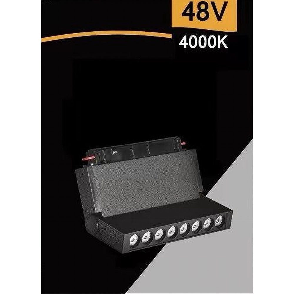 Trade Shop - Faretto Led 10 W Magnetico Rettangolare Per Binario 48v Luce 3000k 4000k Fr-r160 -