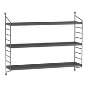 Set di 2 mensole da parete moderno mobile contenitore acciaio 50 x 60 x 15 cm grigio scuro 03_0009748