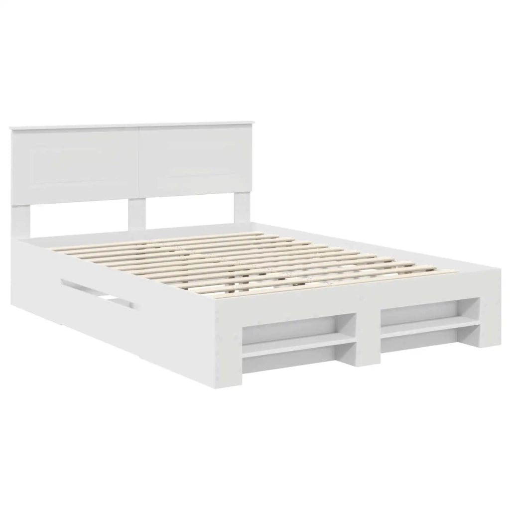 Struttura del letto Bianco 150 x 200 cm Legno multistrato