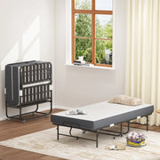 Letto pieghevole singolo 90x190 cm con materasso in schiuma viscoelastica nero