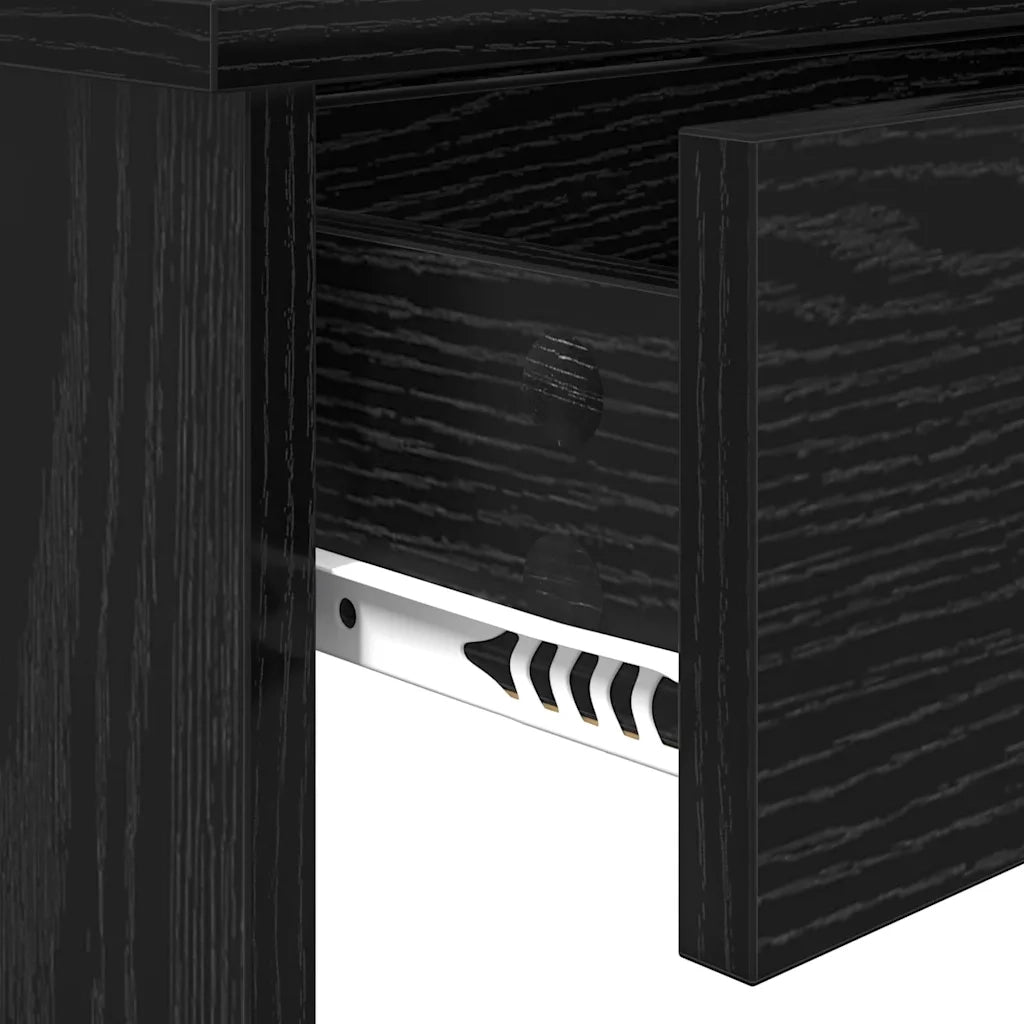 Toilette con Specchio con cassetto Rovere Nero 96 x 39 x 142 cm