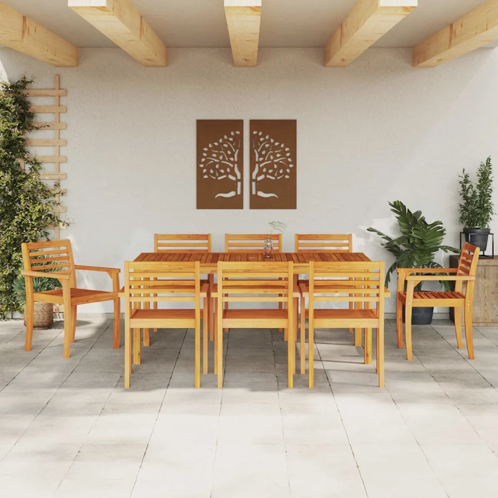 Set da Pranzo per Giardino 9 pcs Marrone 3375674