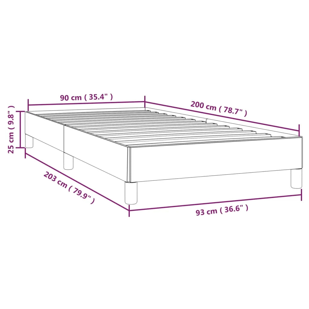 Giroletto senza Materasso Grigio Scuro 90x200 cm Tessuto 346689