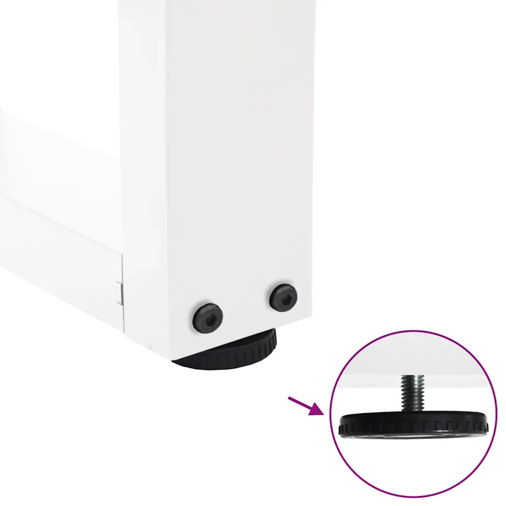vidaXL Gambe per tavolo da pranzo a forma di V 2 pz bianche 60x(72-73,3) cm in acciaio