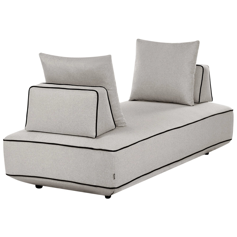 Chaise imbottita grigio chiaro con cuscini da salotto confortevole stile moderno