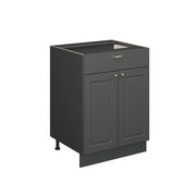 Vicco Mobiletto base per cucina Landhaus antrazit-oro 60 cm con cassetto, PL Antracite