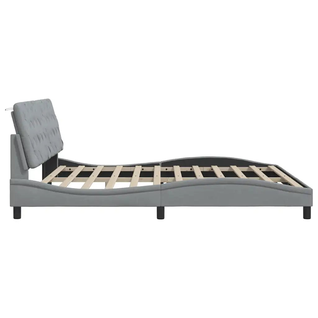 Giroletto senza Materasso Grigio Chiaro 200x200 cm Tessuto 3310622
