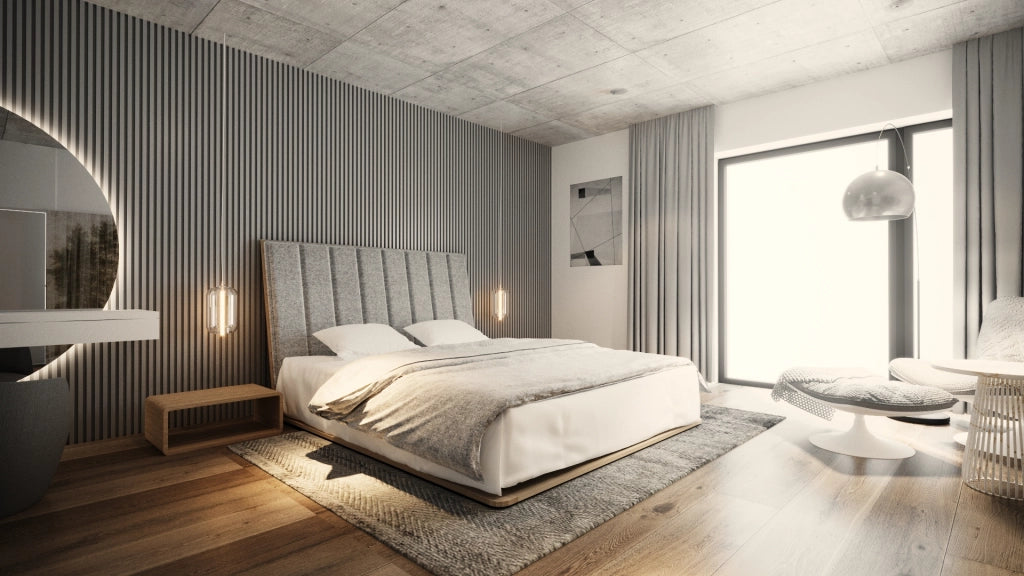 LETTO IMBOTTITO UNIKO TWO 200x200 SOLIK ROVERE NATURALE
