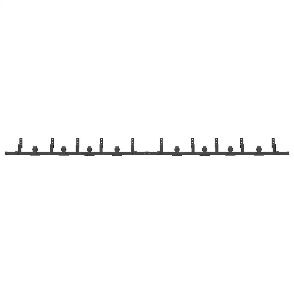 Kit di Binari per Porte Scorrevoli 366 cm Acciaio Nero CFW6097727