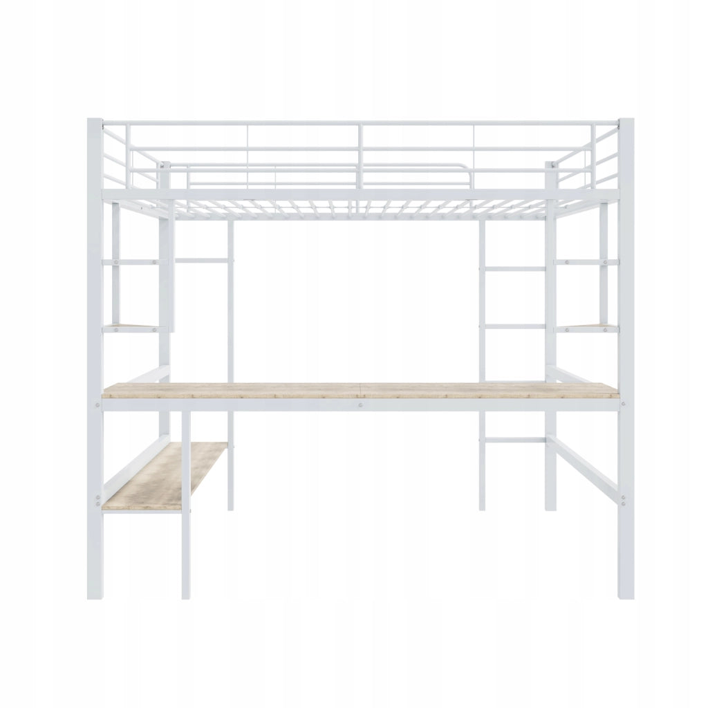 Letto a castello 140x200 con scrivania - Xylo - Bianco