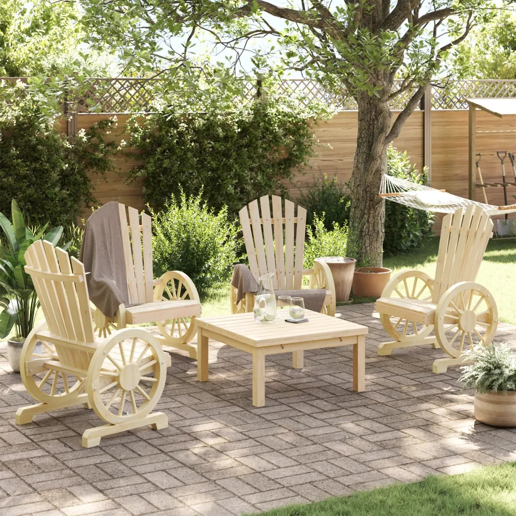 Sedie da Giardino Adirondack 4 pz in Legno Massello di Abete 3207117