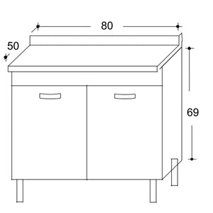 Mobile Sottolavello da Cucina 80x50x69 cm con 2 Ante in Nobilitato Bianco Opaco