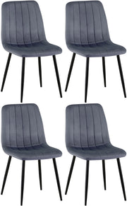 Set di 4 sedie Dijon grigio scuro,Velluto