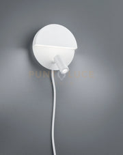 MARIO APPLIQUE TONDA LED 2,3W 200lm - 6W 600lm, 3000K DOPPIA EMISSIONE CON FARETTO ORIENTABILE BIANCO OPACO CON INTERRUTTORE E DOPPIA ACCENSIONE D. 16CM