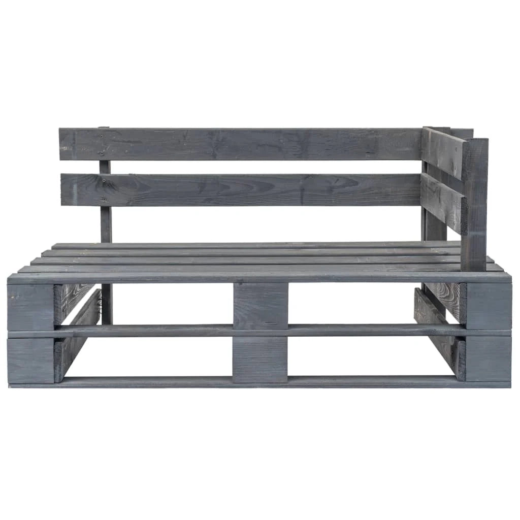Panca da giardino mobili da esterno per patio terrazza angolare 110 x 65 x 55 cm pallet da giardino in legno grigio 02_0011134