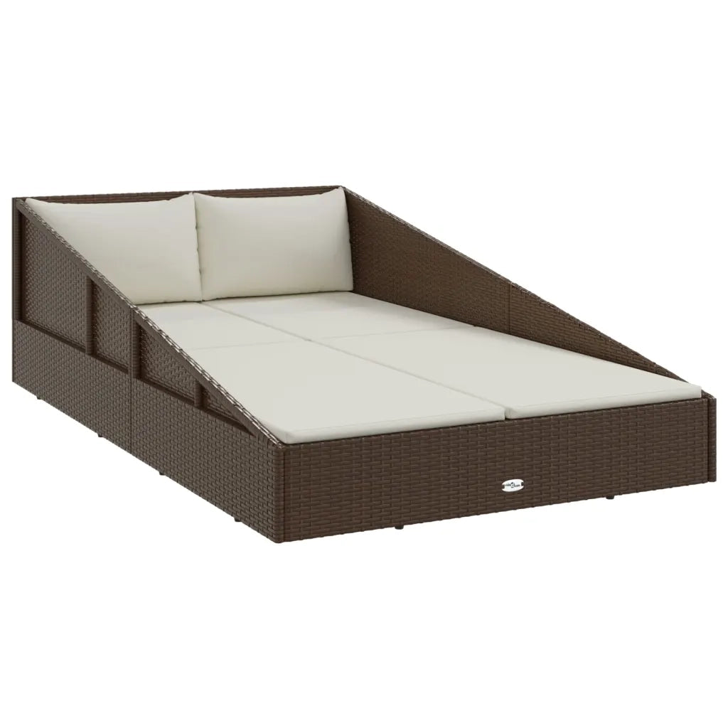 Lettino Prendisole Marrone 201x139 cm in Polyrattan cod mxl 73458