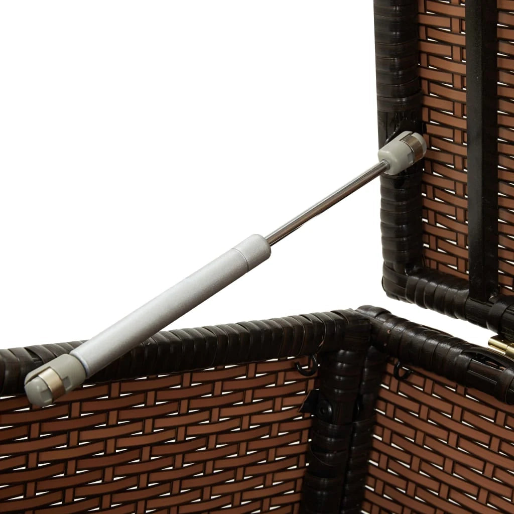 Contenitore da giardino/box in resina intrecciata 200 x 50 x 60 cm marrone 02_0013123