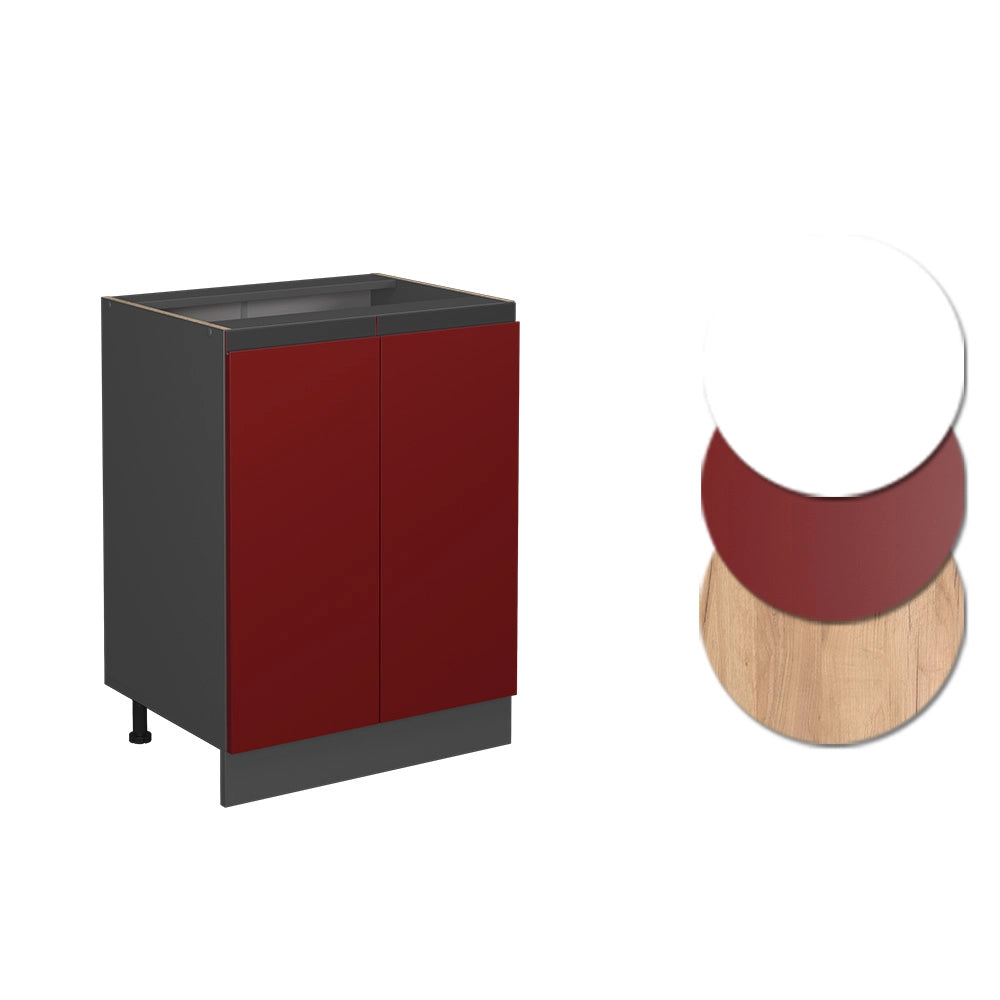Vicco Mobile alto Rosso 60 cm Forma a J, senza piano di lavoro