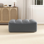 Pouf Brravo in Pile Granular Grigio per Soggiorno