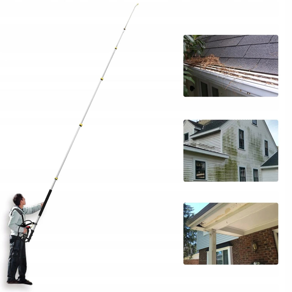 Lancia Telescopica PowerReach ProMax 6.3m – 4000 PSI, 7 Ugelli | Alluminio Leggero, Compatibile con Idropulitrici