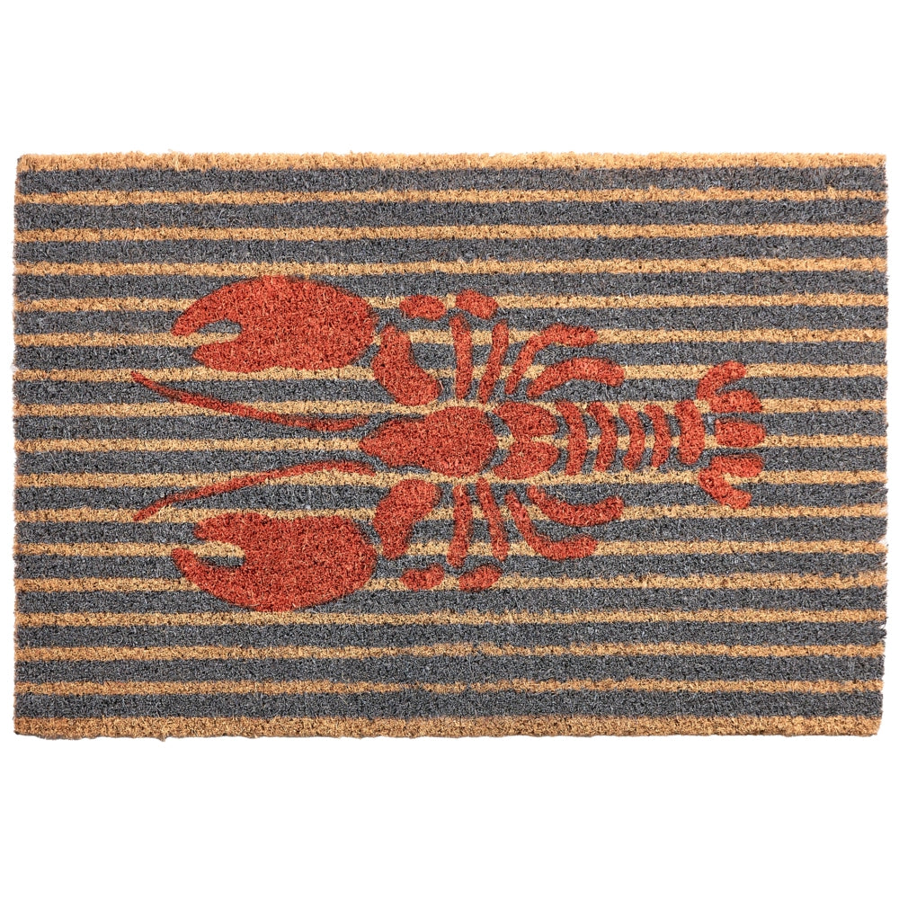 Zerbino di benvenuto in fibra di cocco antiscivolo 40 x 60 cm con retro in PVC motivo a aragosta multicolore