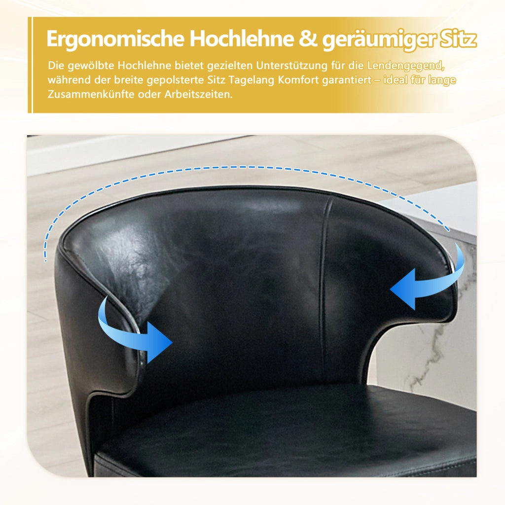 SEDIA BAR Regolabile 85-110 cm Girevole PU Nero