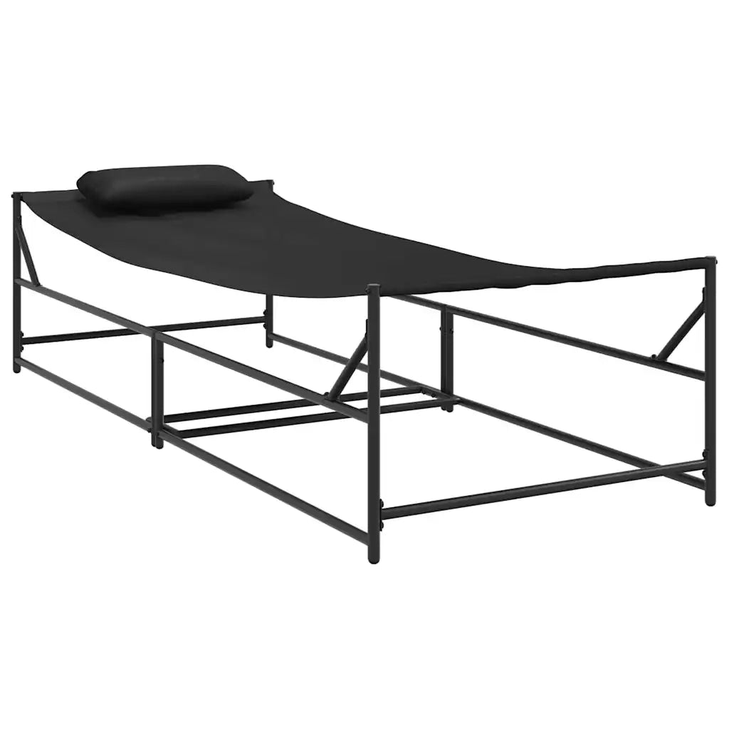 Lettino da Giardino 2 pcs Nero Acciaio verniciato a polvere 42003023