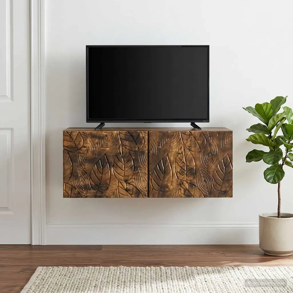 Mobile Porta TV da Muro 59,5 x 31 cm Rovere Fumo 898880