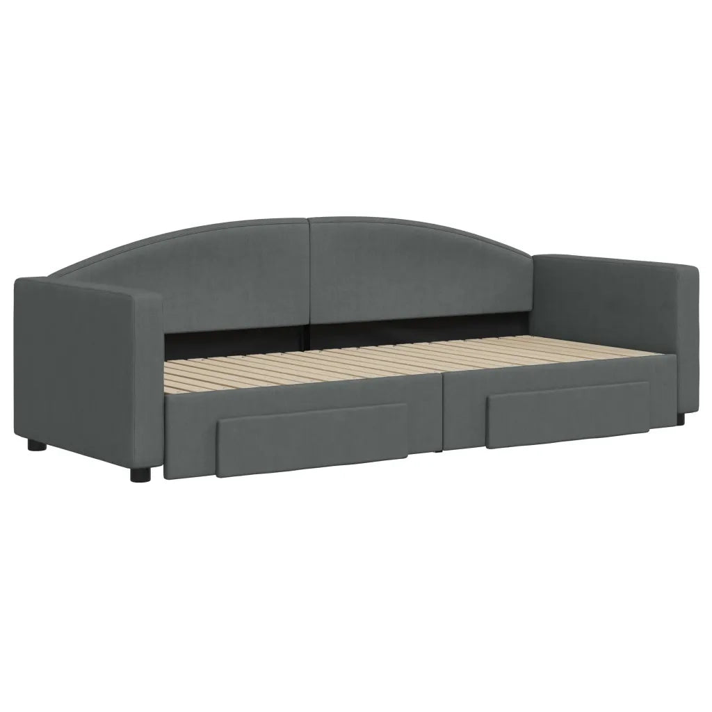 Divano letto | Sof¨¤ letto | Letto singolo Estraibile Cassetti Grigio Scuro 80x200cm Tessuto
